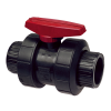 1/2" Socket Black Polypropylene Nibco® Chemtrol® Tru-Bloc® True Union Ball Valve with FKM O-rings